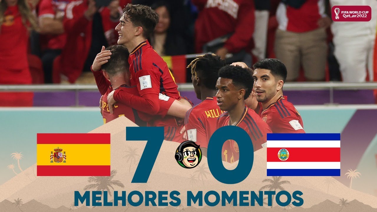 Melhores momentos de Espanha 7 x 0 Costa Rica